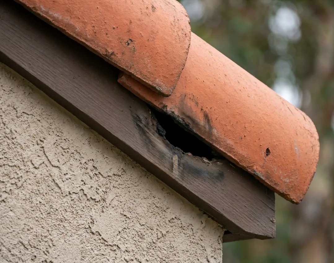 Opening beneath a terracotta roof tile on an Eastlake Greens home Opening beneath a terracotta roof tile on an Eastlake Greens home