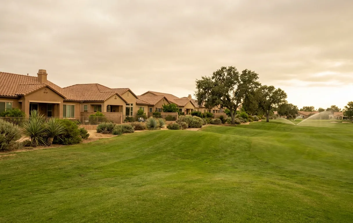 Homes backing onto manicured golf course fairway in Eastlake Greens, Chula Vista