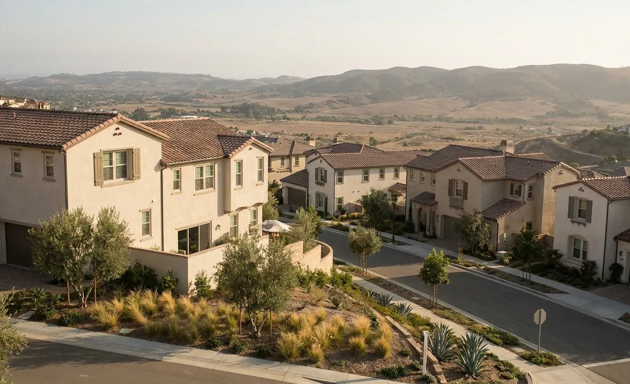 Newer hillside homes with long valley views in Eastlake Vistas, Chula Vista