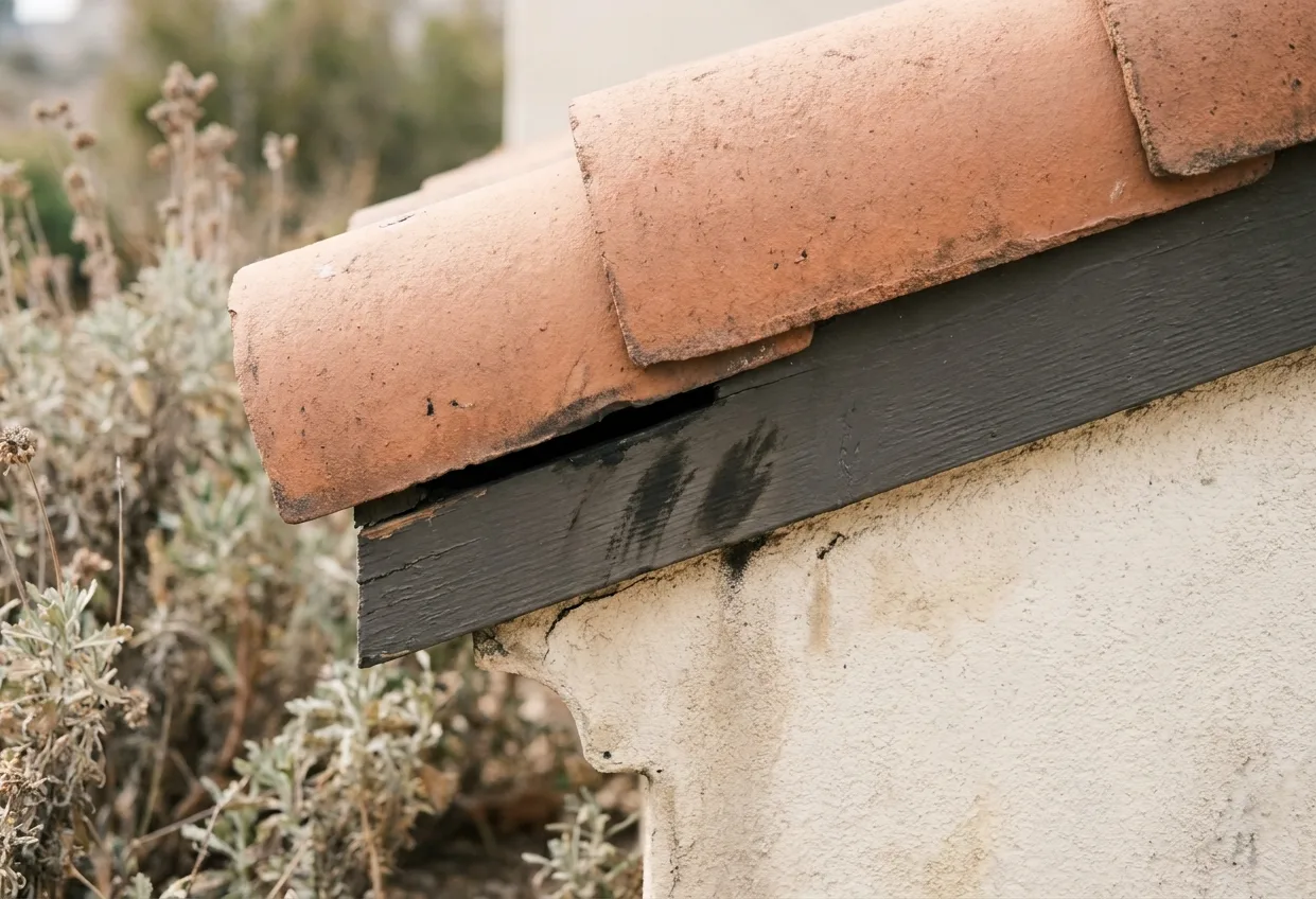 Opening at the tile-to-fascia junction on an Otay Ranch home