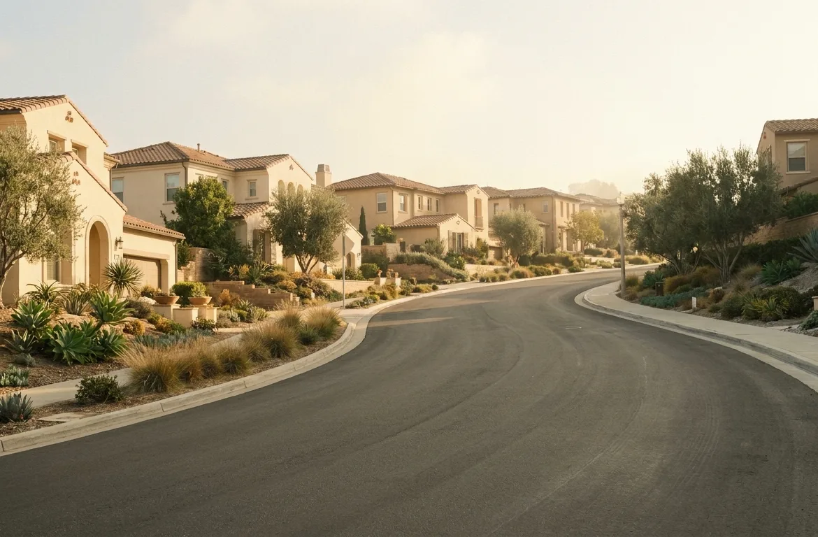 Newer executive homes on wide streets in Rolling Hills Ranch, Chula Vista